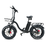 Load image into Gallery viewer, Black fat tyre Kristall Y20 in matt finish with rear rack and front basket