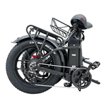 Load image into Gallery viewer, Folded black Kristall Y20 fat tyre ebike, easy to carry because foldable