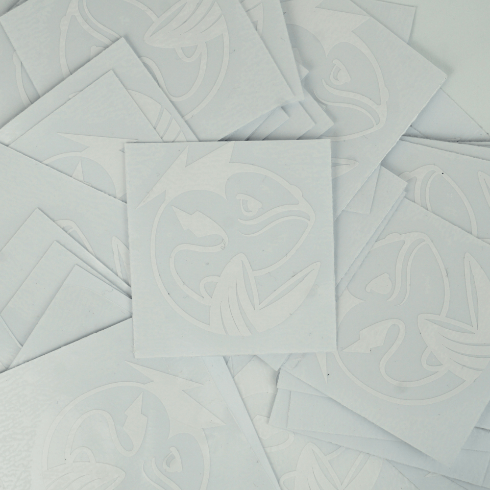 Fatfish Logo Sticker White 50MM