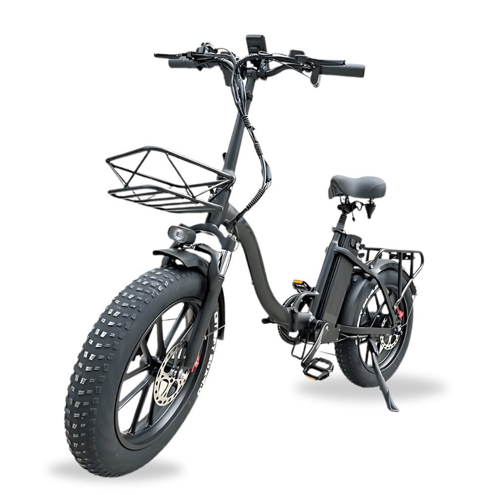 front view of the black Kristall Y20 fat tyre ebike