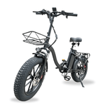 Load image into Gallery viewer, front view of the black Kristall Y20 fat tyre ebike
