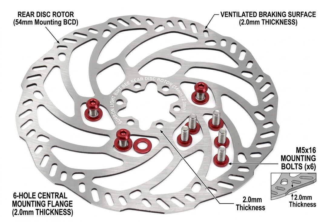 Surron Light Bee Rear Disc Rotor 54mm 2mm