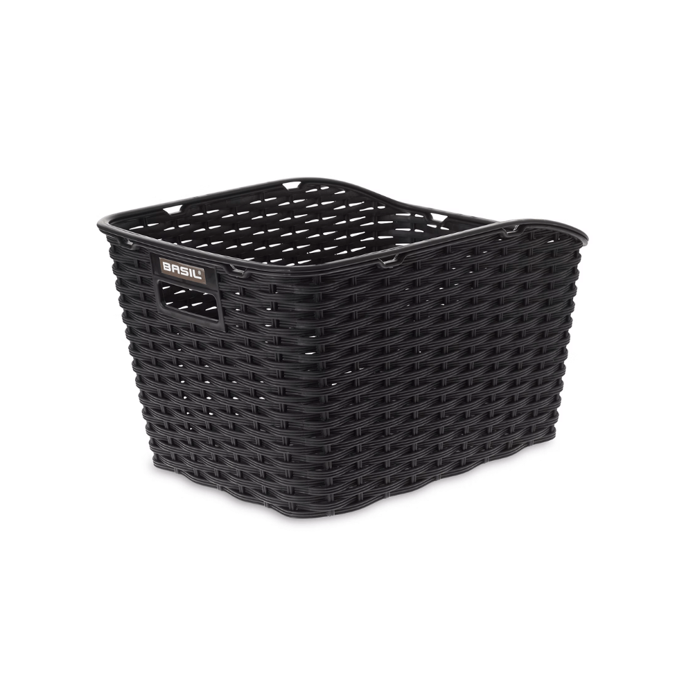 Basil Weave Synthetic Rear Basket - Black