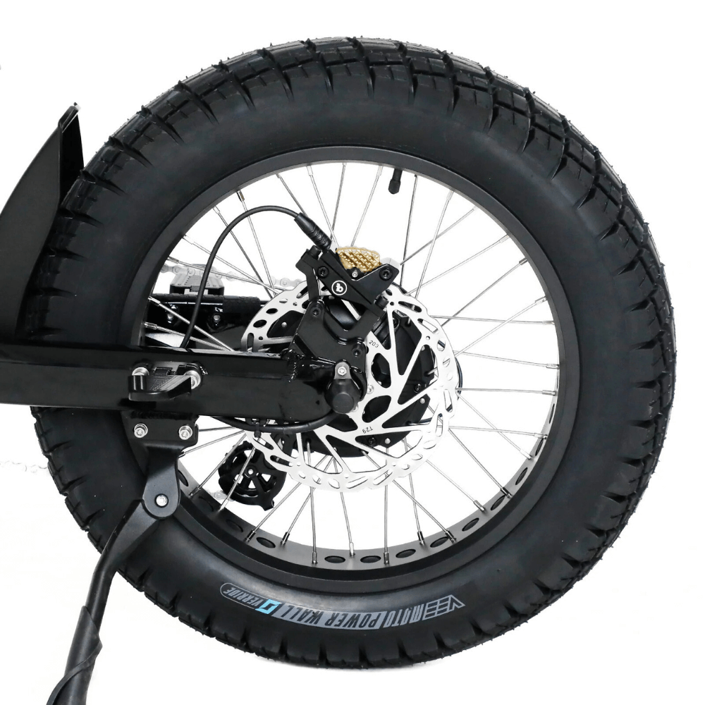 Detail of spokes on Fatboy Bagus V3 electric bike wheel